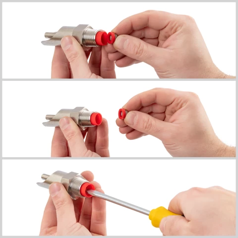 Ciuccio con filettatura da 1/2" per scrofe, con nipplo da 3/4"