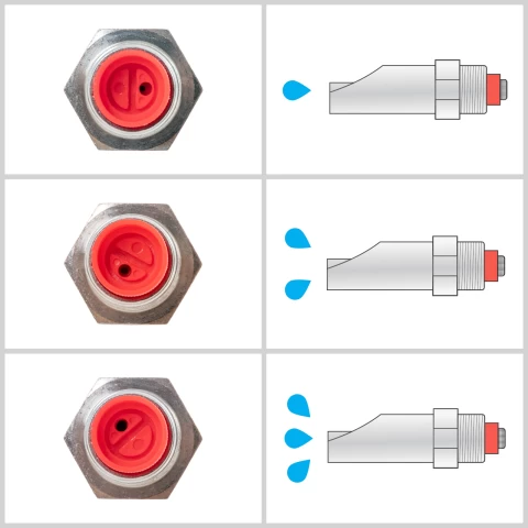 Ciuccio con filettatura da 1/2" per scrofe, con nipplo da 3/4"