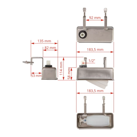 Valvola a galleggiante in corpo acciaio inox, 1/2"