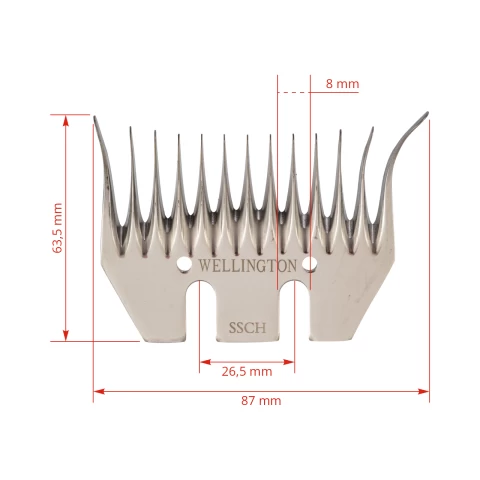Coltello inferiore curvo a 13 denti, Wellington