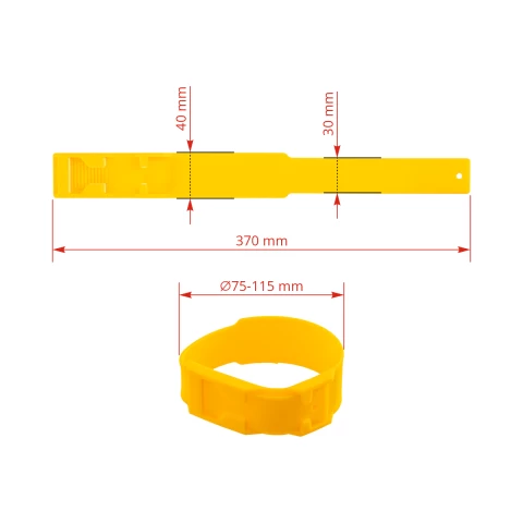 Bracciale a marchio per mucca, plastica, giallo