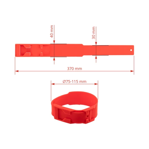 Bracciale a marchio per mucca, plastica, rosso