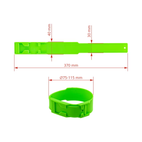 Bracciale a marchio per mucca, plastica, verde