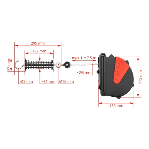 Set poartă cu fir pentru gard electric, Ako Flexigate, 7,5 m