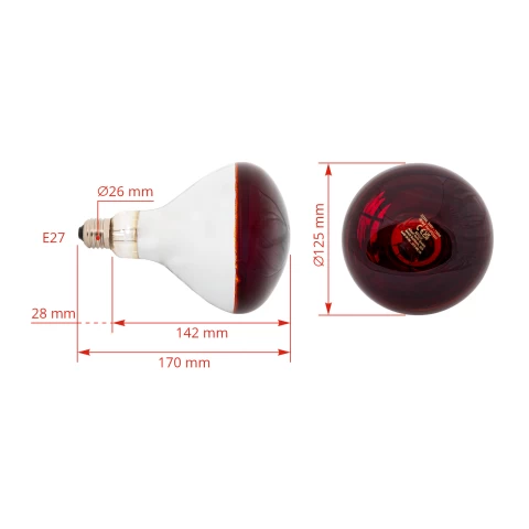 Lampadina riscaldante a infrarossi, 150 W, Kerbl