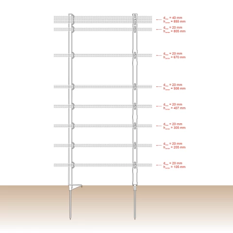 Palo in plastica ECO, 105 cm, 70 pezzi