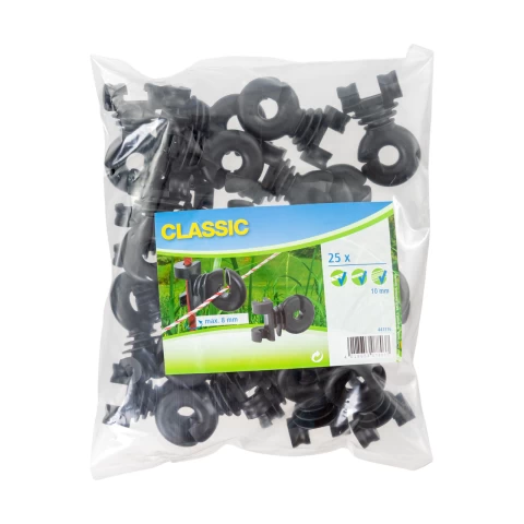 Isolatore supplementare per palo tondo in acciaio Ø8 mm, 25 pz.