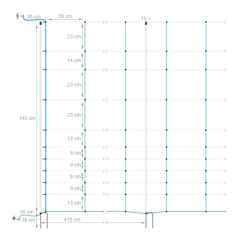 Rete per recinto elettrico, TitanNet, 50 m × 145 cm