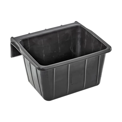 Mangiatoia rettangolare in gomma, nero, 20 litri