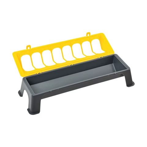 Mangiatoia per polli, plastica, antracite-giallo, 50 cm
