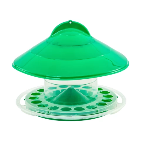 Mangiatoia per uccelli sospesa, plastica verde