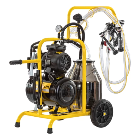 Mungitrice per capre, 2 posti, 1 bidone acciaio inox, 30 litri