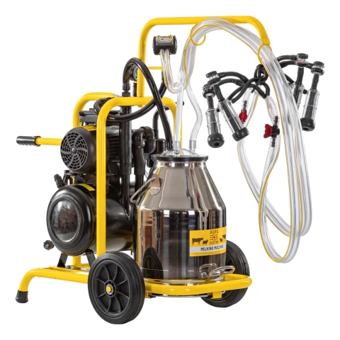 Mungitrice per capre, 2 posti, 1 bidone acciaio inox, 30 litri