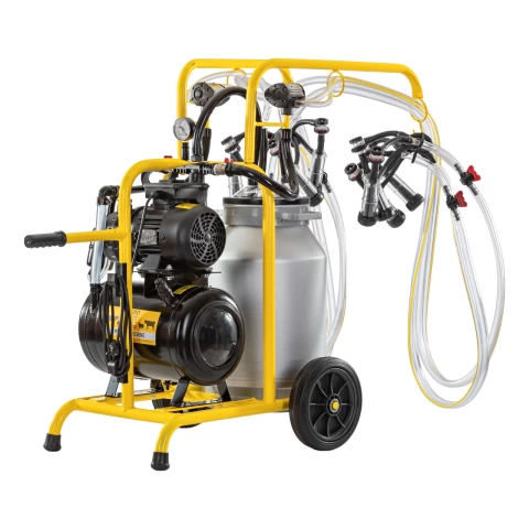 Mungitrice per capre, 4 posti, 1 bidone alluminio 40 litri