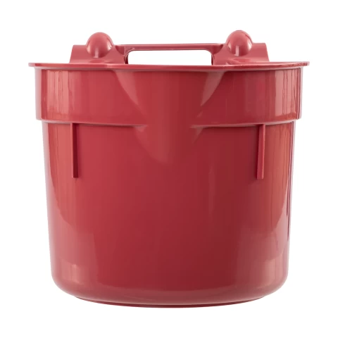 Secchio per l'alimentazione, con staffa di sospensione, forma cilindrica, bordeaux, 8 litri