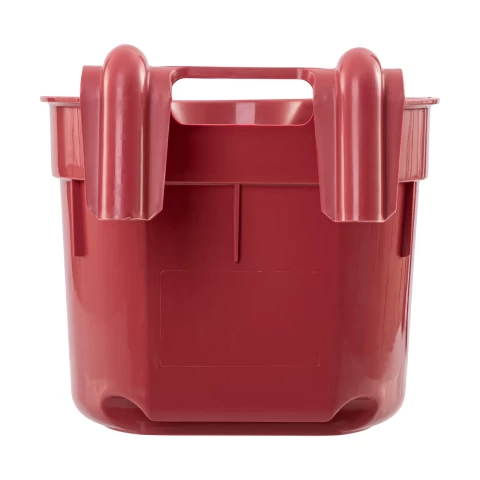 Secchio per l'alimentazione, con staffa di sospensione, forma cilindrica, bordeaux, 8 litri
