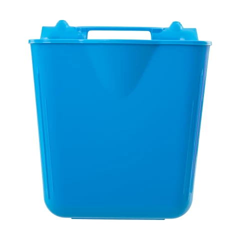 Secchio per l'alimentazione, con staffa di sospensione, forma quadrata, blu, 13 litri