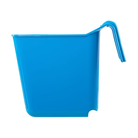 Secchio per l'alimentazione, con staffa di sospensione, forma quadrata, blu, 13 litri