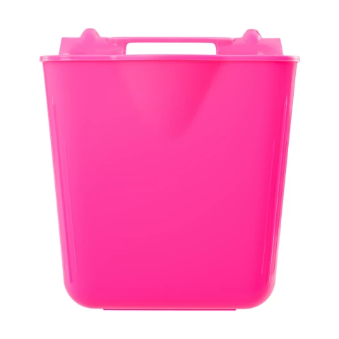 Secchio per l'alimentazione, con staffa di sospensione, forma quadrata, rosa, 13 litri