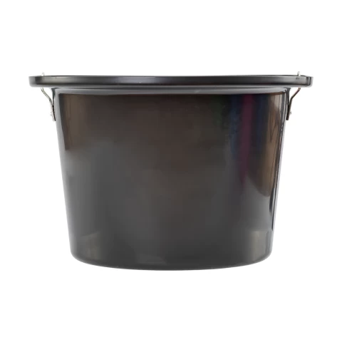 Secchio per mangime per cavalli con staffa per fissaggio e maniglia, nero, 12 litri