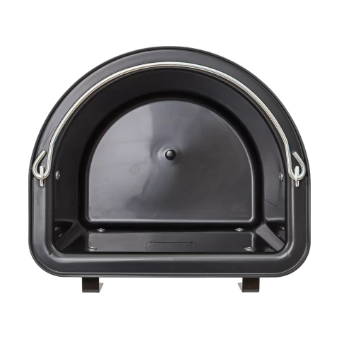 Secchio per mangime per cavalli con staffa per fissaggio e maniglia, nero, 12 litri