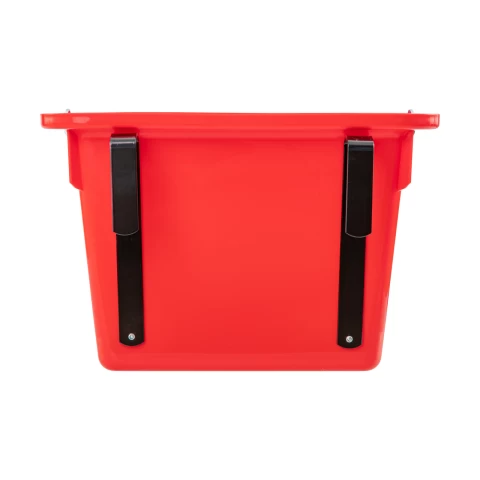 Secchio per mangime per cavalli con staffa per fissaggio e maniglia, rosso, 12 litri