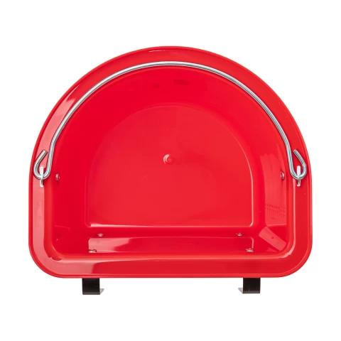 Secchio per mangime per cavalli con staffa per fissaggio e maniglia, rosso, 12 litri