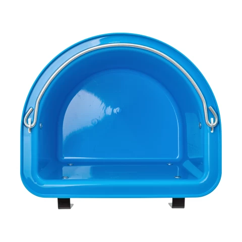 Secchio per mangime per cavalli con staffa per fissaggio e maniglia, blu, 12 litri