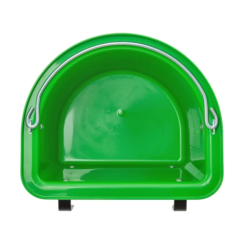Secchio per mangime per cavalli con staffa per fissaggio e maniglia, verde, 12 litri