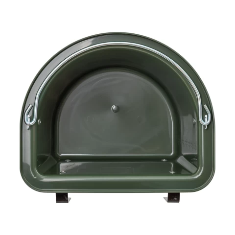 Secchio per mangime per cavalli con staffa per fissaggio e maniglia, verde scuro, 12 litri