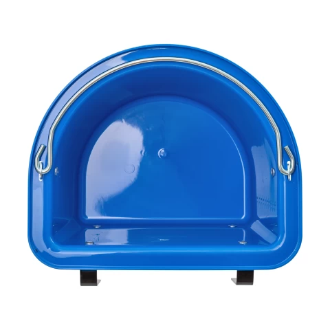 Secchio per mangime per cavalli con staffa per fissaggio e maniglia, blu reale, 12 litri