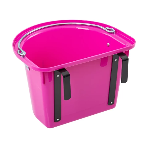 Secchio per mangime per cavalli con staffa per fissaggio e maniglia, roso, 12 litri