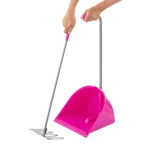 Pala Mistboy con rastrello, rosa, 75 cm