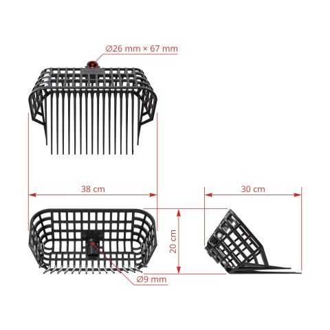 Forca per letame, MaxiFork, nera, 38 × 30 cm