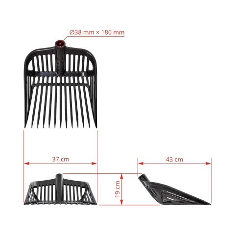 Forca per letame, nera, 37 × 43 cm
