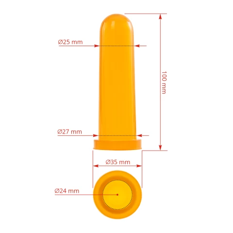 Tettarella conica in caucciù con foro a croce