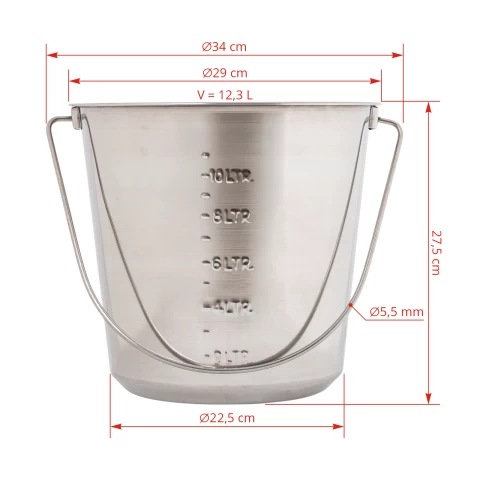 Secchio in acciaio, 12,3 litri