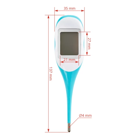 Termometro digitale impermeabile con ampio display digitale e punta di misurazione flessibile