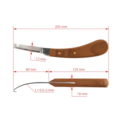 Coltello per zoccoli, a un solo taglio, per destrimani, Aesculap