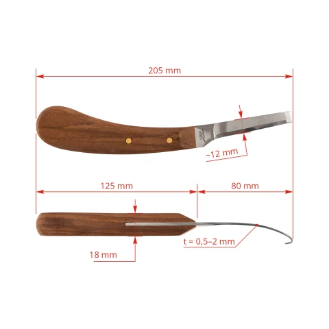 Coltello per zoccoli, a un solo taglio, per mancini, Aesculap