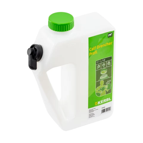 Bidone per la somministrazione di liquidi ai vitelli, con sistema di drenaggio, 2 litri
