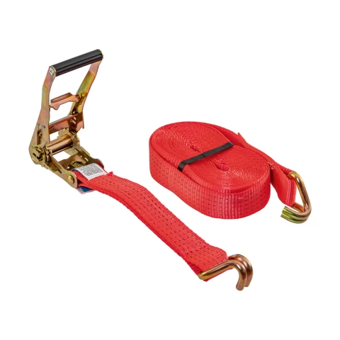 Cinghia di ancoraggio con cricchetto, rosso, 5000 kg, 50 mm × 10 m