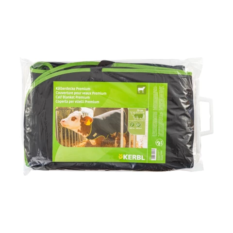 Coperta premium per vitello, termoisolante, impermeabile, nera, 70 × 70 cm
