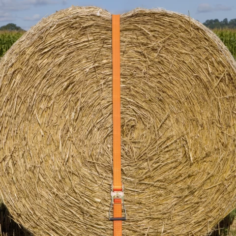 Cinghia di ancoraggio con cricchetto, arancione, 4000 kg, 50 mm × 10 m