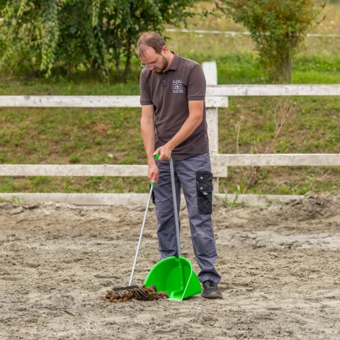 Pala Mistboy con rastrello, verde, 90 cm