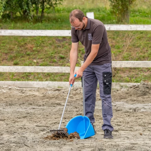 Pala Mistboy con rastrello, blu, 75 cm