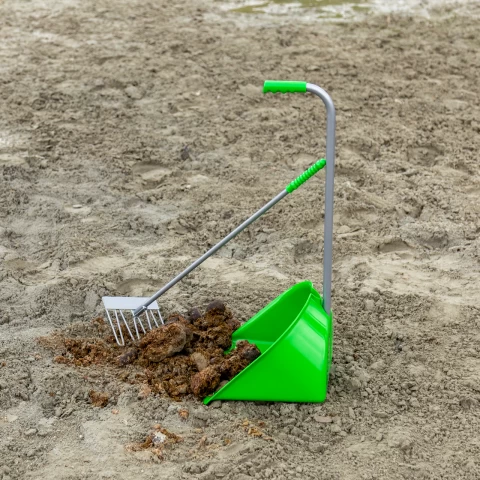 Pala Mistboy con rastrello, verde, 75 cm