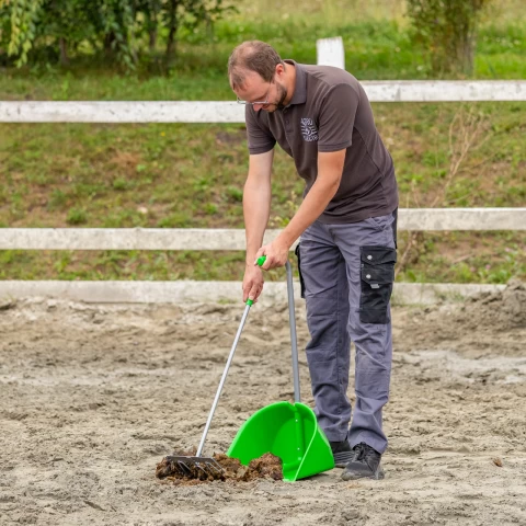 Pala Mistboy con rastrello, verde, 75 cm