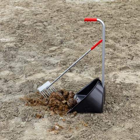 Pala Mistboy con rastrello, nero, 75 cm