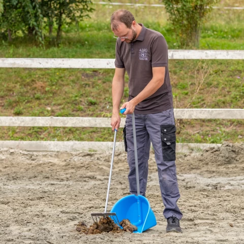 Pala Mistboy con rastrello, blu, 90 cm